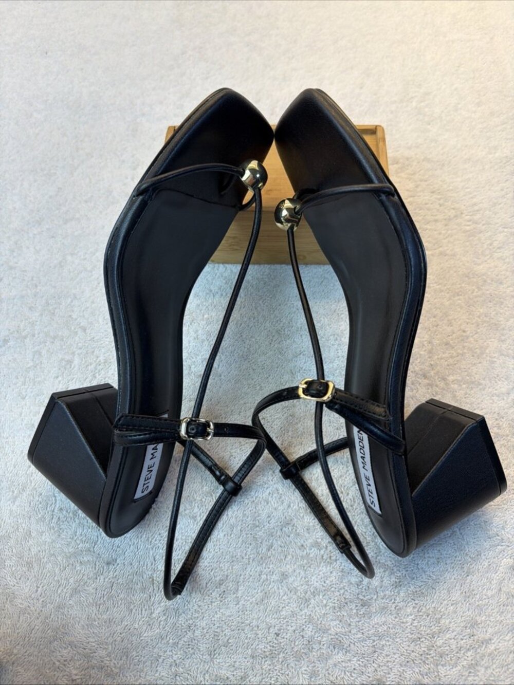 Steve Madden Ariaa Dress Sandal Black Strappy Block Heel Women SZ 9 New - Picture 4 of 9